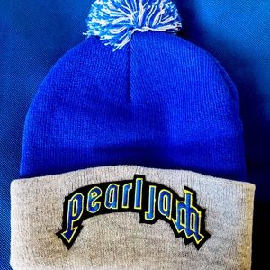 Pearl Jam Blue Grey Winter Hat One Size Brand New